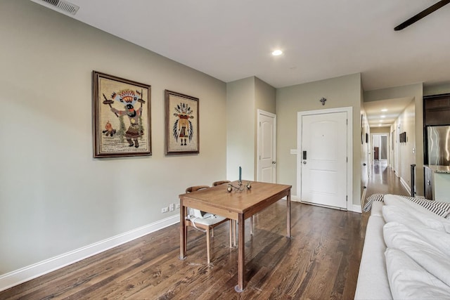2120 W Rice St Unit 3, Chicago, IL 60622 - home office featuring dark wood finished floors, baseboards, and recessed lighting