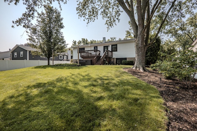 1110 71st St, Darien, IL 60561 - view of yard featuring a wooden deck and stairs