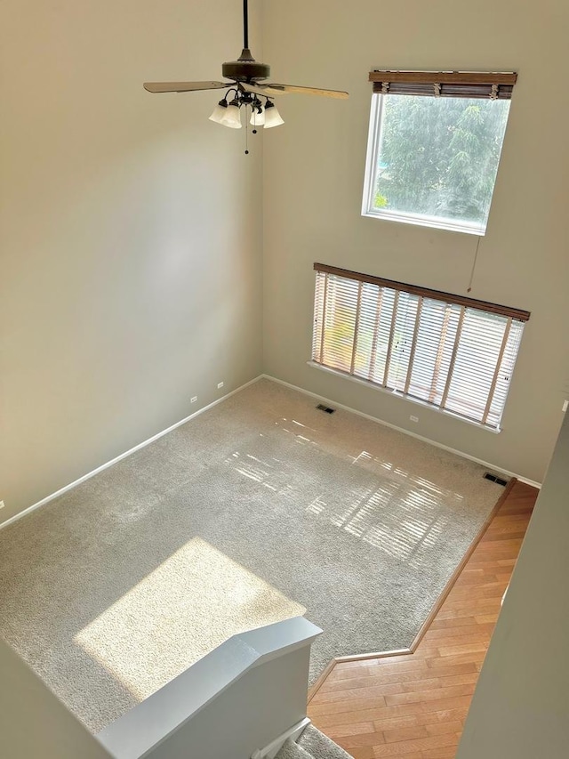 34165 N Goldenrod Rd, Round Lake, IL 60073 - empty room featuring a ceiling fan, baseboards, and wood finished floors