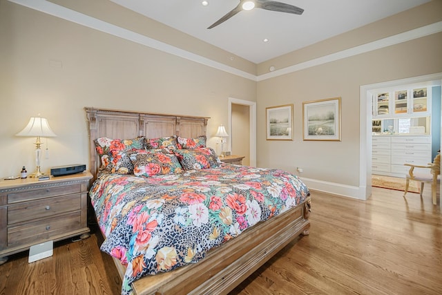 201 Reber St Unit 6, Wheaton, IL 60187 - bedroom with light wood-style floors and a ceiling fan