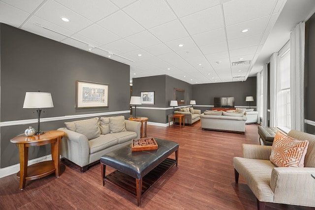 201 Reber St Unit 6, Wheaton, IL 60187 - living area featuring wood finished floors and recessed lighting