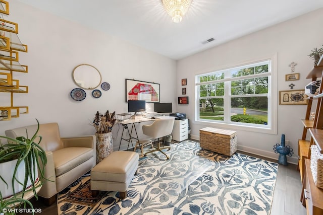50 W Kennedy Ln Unit 102, Hinsdale, IL 60521 - office area featuring baseboards and wood finished floors