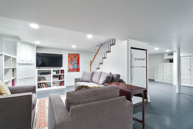674 Foxdale Ave, Winnetka, IL 60093 - living area featuring recessed lighting and stairs