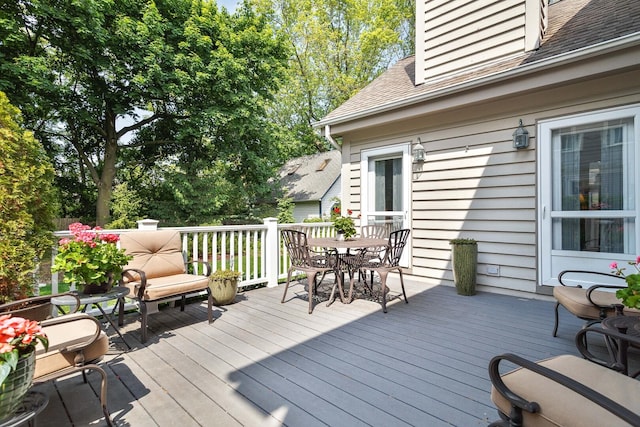 674 Foxdale Ave, Winnetka, IL 60093 - wooden terrace with outdoor dining space