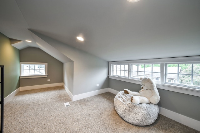 1308 N Wright St, Naperville, IL 60563 - living area with healthy amount of natural light, lofted ceiling, carpet, and recessed lighting