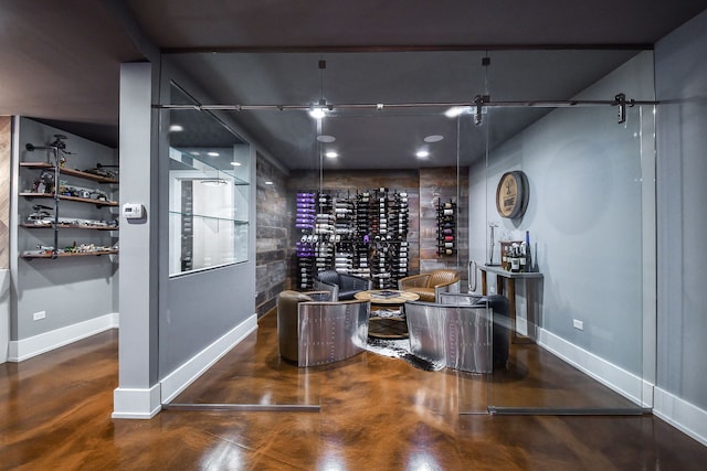 1308 N Wright St, Naperville, IL 60563 - wine area featuring baseboards and finished concrete flooring