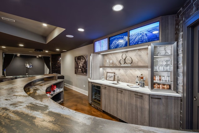 1308 N Wright St, Naperville, IL 60563 - indoor wet bar with wine cooler and recessed lighting