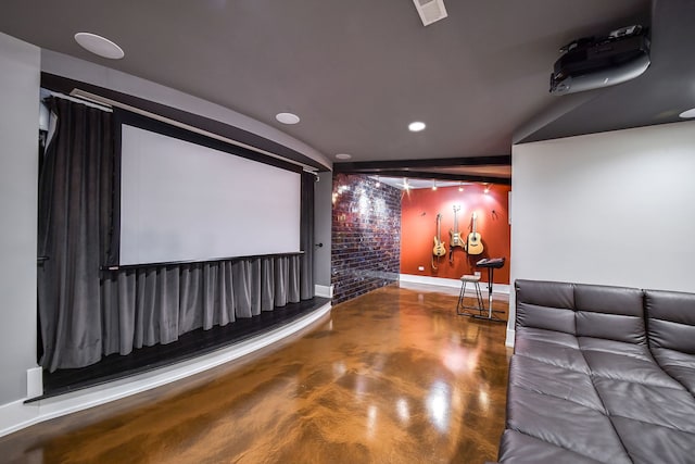 1308 N Wright St, Naperville, IL 60563 - cinema featuring finished concrete floors and recessed lighting