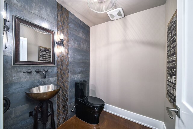 1308 N Wright St, Naperville, IL 60563 - bathroom with a sink and tile walls