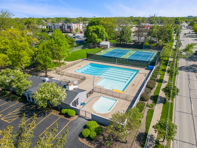 1308 N Wright St, Naperville, IL 60563 - drone / aerial view of a pool