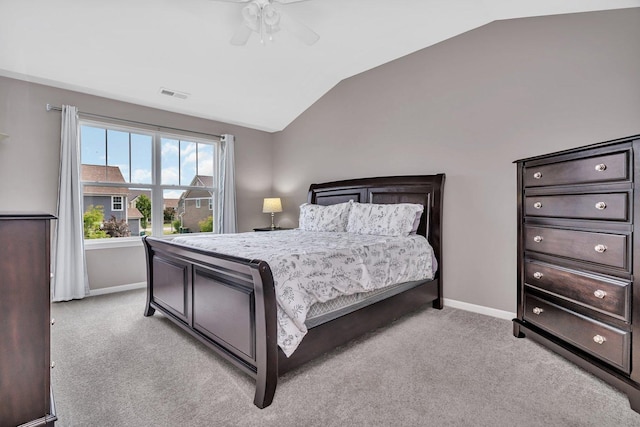 16127 W Switch Grass Rd, Lockport, IL 60441 - bedroom with vaulted ceiling, carpet floors, baseboards, and a ceiling fan