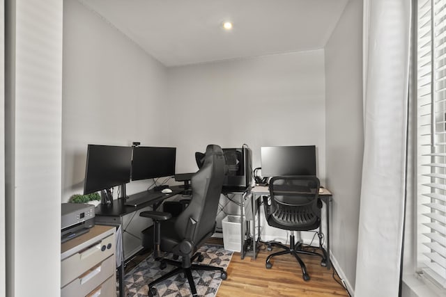 990 Perrie Dr Unit 201, Elk Grove Village, IL 60007 - home office featuring wood finished floors and recessed lighting