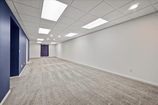 249 Spring Ct, North Aurora, IL 60542 - carpeted empty room featuring recessed lighting and a paneled ceiling