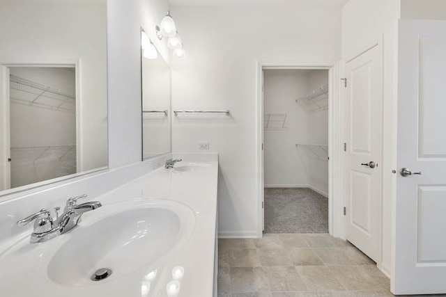 14657 S Greenbriar Dr, Plainfield, IL 60544 - full bath with double vanity, a walk in closet, and baseboards