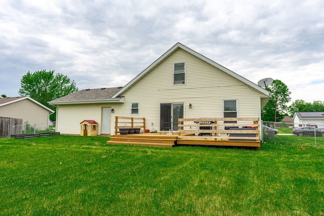 5724 Pierce Ln, South Beloit, IL 61080 - rear view of house with a deck