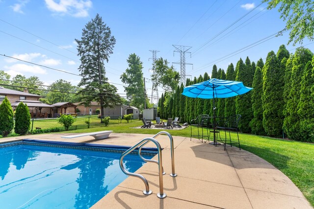 11111 Doogan Ave, Willow Springs, IL 60480 - outdoor pool featuring a patio and a diving board