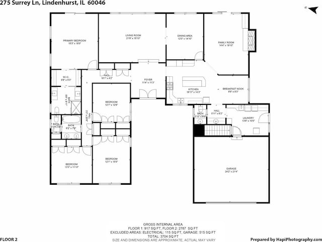 275 Surrey Ln, Barrington, IL 60010 - view of floor plan / room layout