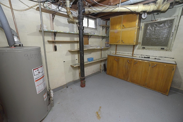 610 E Main St, Ottawa, IL 61350 - unfinished below grade area featuring water heater and concrete block wall