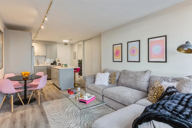 330 W Diversey Pkwy Unit 1209, Chicago, IL 60657 - living area featuring rail lighting and light wood-type flooring