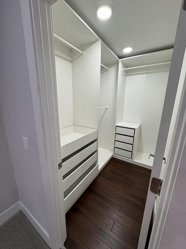 1021 Boxwood Ct Unit C1, Wheeling, IL 60090 - walk in closet featuring dark wood-style flooring