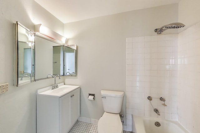 5415 N Sheridan Rd Unit 4511, Chicago, IL 60640 - bathroom featuring vanity, tub / shower combination, toilet, and tile patterned flooring