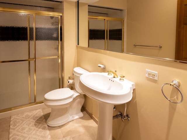 1707 Frediani Ct, Mount Prospect, IL 60056 - bathroom with a shower stall, toilet, and tile patterned flooring