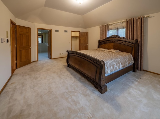 1707 Frediani Ct, Mount Prospect, IL 60056 - bedroom featuring light colored carpet, baseboards, vaulted ceiling, a spacious closet, and a closet