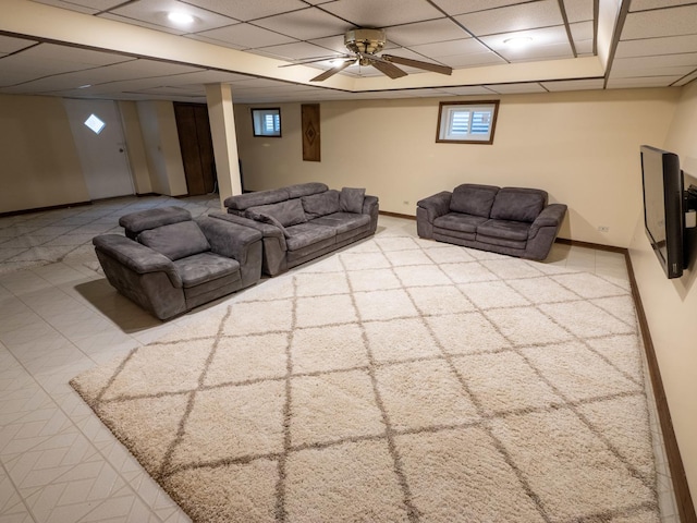 1707 Frediani Ct, Mount Prospect, IL 60056 - living area with a paneled ceiling and baseboards