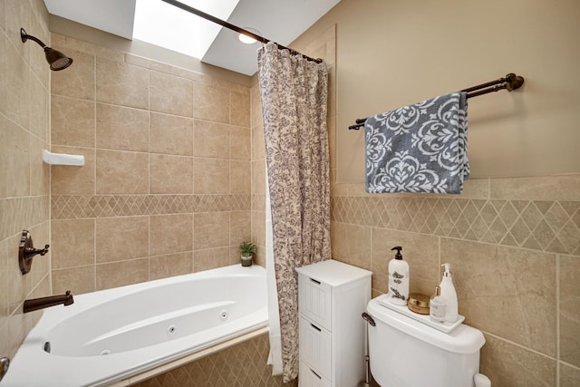 986 W Ct Unit C, Naperville, IL 60563 - full bathroom with a combined bath / shower with jetted tub, tile walls, and toilet