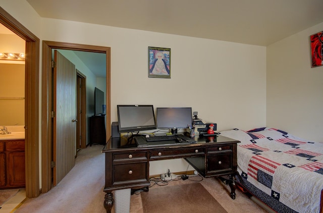 14005 Danbury Dr, Plainfield, IL 60544 - bedroom with light colored carpet and an office area