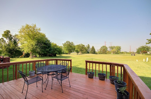 14005 Danbury Dr, Plainfield, IL 60544 - wooden terrace with a lawn and outdoor dining space