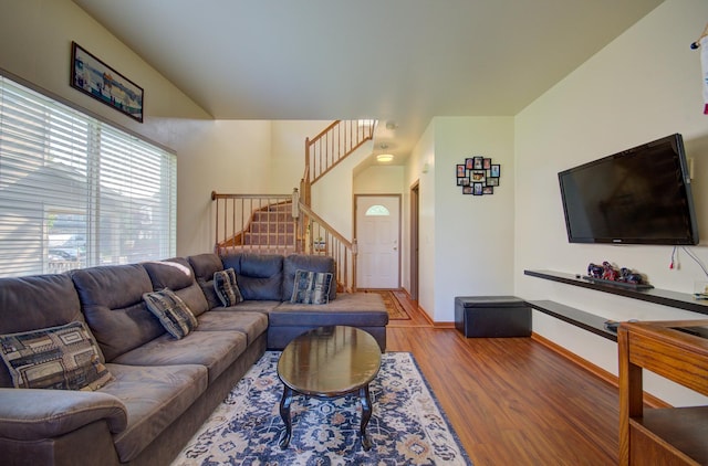 14005 Danbury Dr, Plainfield, IL 60544 - living area featuring light wood-type flooring and stairway