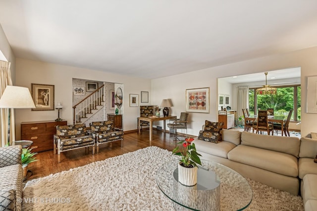 2620 Marian Ln, Wilmette, IL 60091 - living area with wood finished floors and stairway
