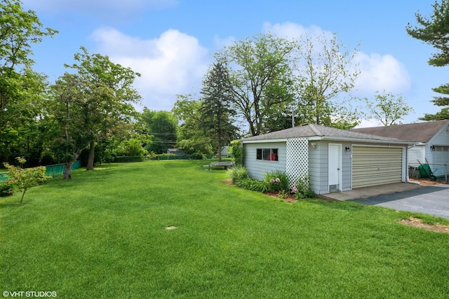 408 S Cedar Rd, New Lenox, IL 60451 - view of grassy yard with an outbuilding and a garage