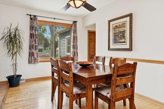 735 Rolling Dr, Lisle, IL 60532 - dining area featuring a ceiling fan and light wood finished floors