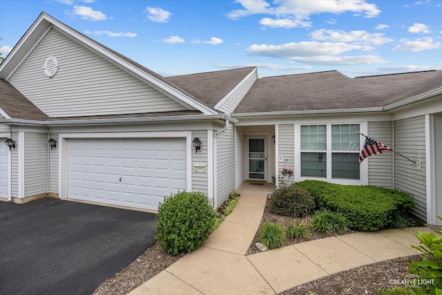 14065 Moraine Hills Dr, Huntley, IL 60142 - view of front of property with a garage, driveway, and roof with shingles