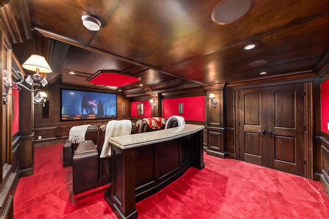 655 Thornwood Dr, Naperville, IL 60540 - cinema room featuring dark carpet, a decorative wall, and recessed lighting