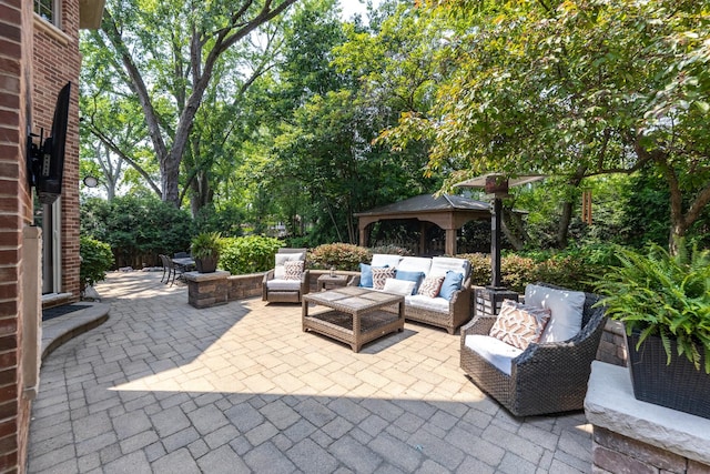 655 Thornwood Dr, Naperville, IL 60540 - view of patio featuring a gazebo and an outdoor living space