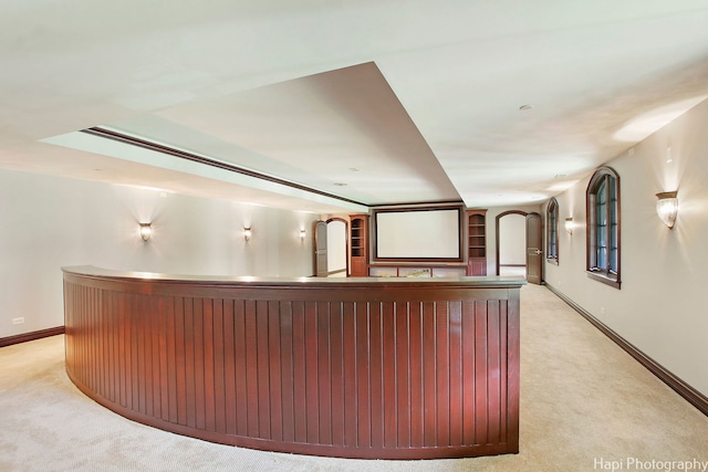 273 Donlea Rd, Barrington Hills, IL 60010 - hall featuring light colored carpet, baseboards, and arched walkways