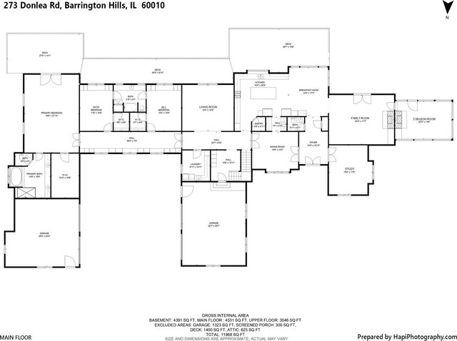 273 Donlea Rd, Barrington Hills, IL 60010 - floor plan / room layout