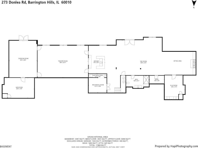 273 Donlea Rd, Barrington Hills, IL 60010 - floor plan / room layout