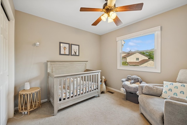830 E Hillside Ave Unit 830, Barrington, IL 60010 - carpeted bedroom featuring a closet and a ceiling fan