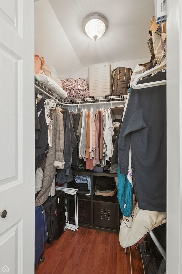2212 N Campbell Ave Unit 1D, Chicago, IL 60647 - spacious closet featuring wood finished floors and vaulted ceiling