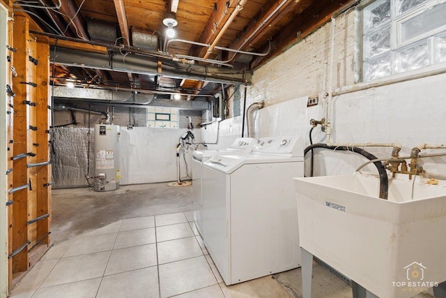 1176 S Maple Ave, Oak Park, IL 60304 - washroom featuring water heater and washer and clothes dryer