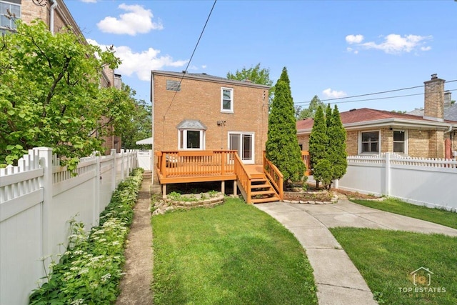 1176 S Maple Ave, Oak Park, IL 60304 - back of property with a deck and brick siding