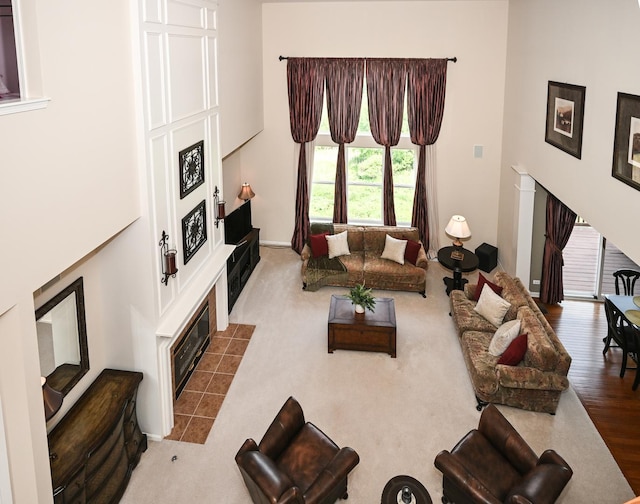 2621 Connolly Ln, West Dundee, IL 60118 - living area featuring a fireplace and wood finished floors