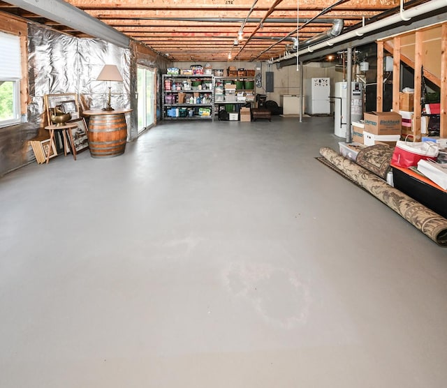 2621 Connolly Ln, West Dundee, IL 60118 - below grade area featuring freestanding refrigerator and water heater