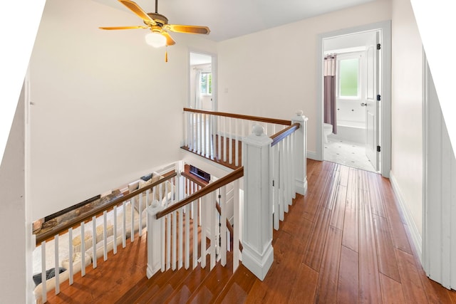 389 Pearson Cir, Naperville, IL 60563 - hall featuring an upstairs landing and hardwood / wood-style flooring