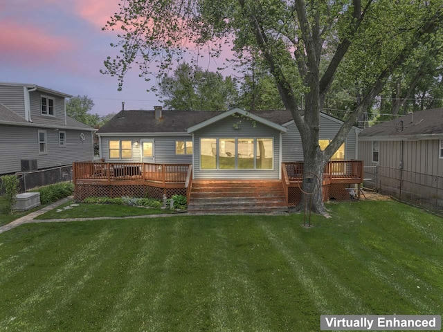 35632 N Sheridan Dr, Fox Lake, IL 60020 - back of house featuring a wooden deck