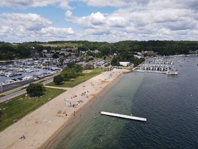 571 Mill St Unit 2, Fontana, WI 53125 - bird's eye view of a large body of water and numerous boat docks